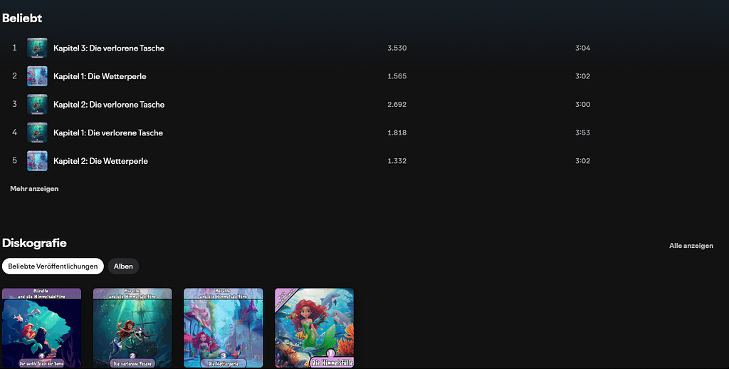Spotify Album suchen.